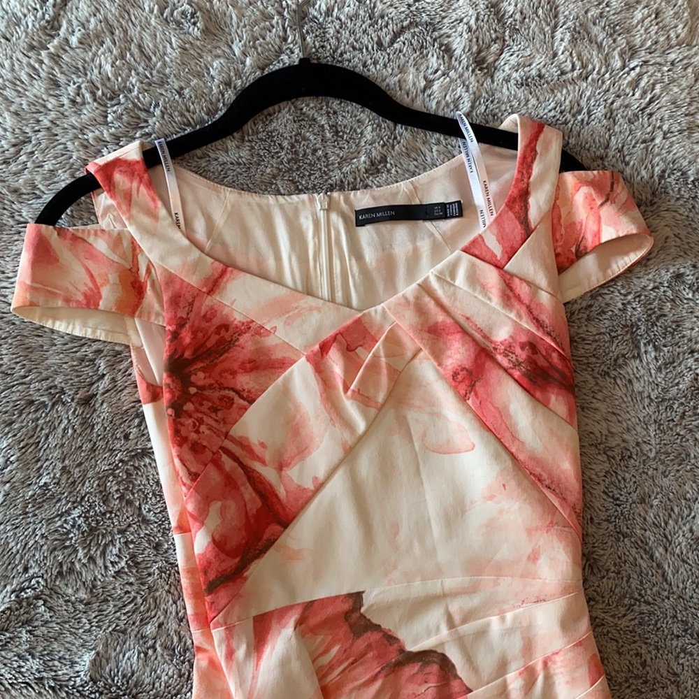 Karen Millen Fitted Floral Print Sheath Dress NWOT